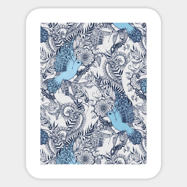 Flight of Fancy - navy, blue, grey Sticker by micklyn